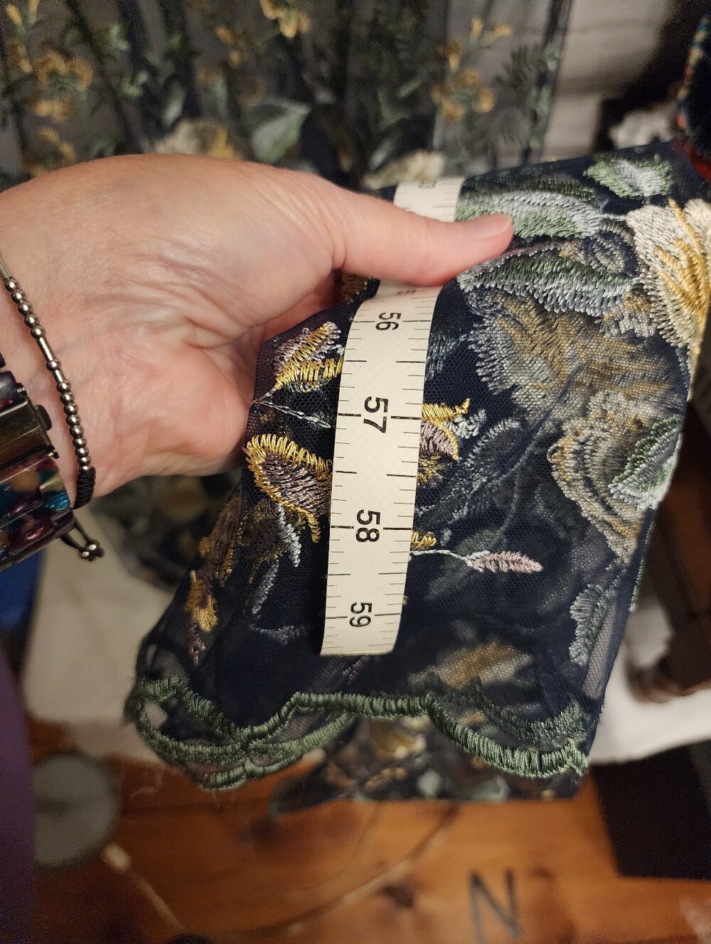 Sheer Navy Floral Embroidered Maxi Dress - Picture 7 of 11